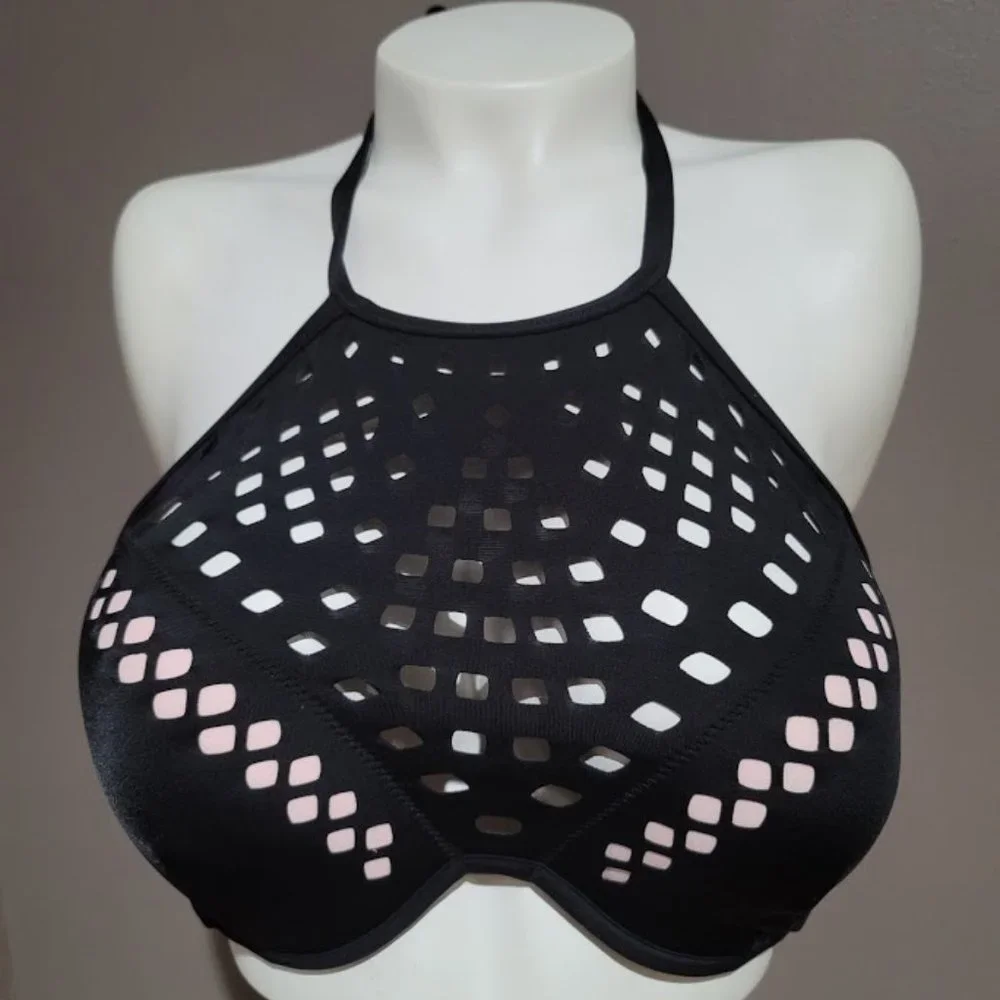 Shade & Shore Black High Neck Bikini Top - Picture 2 of 8